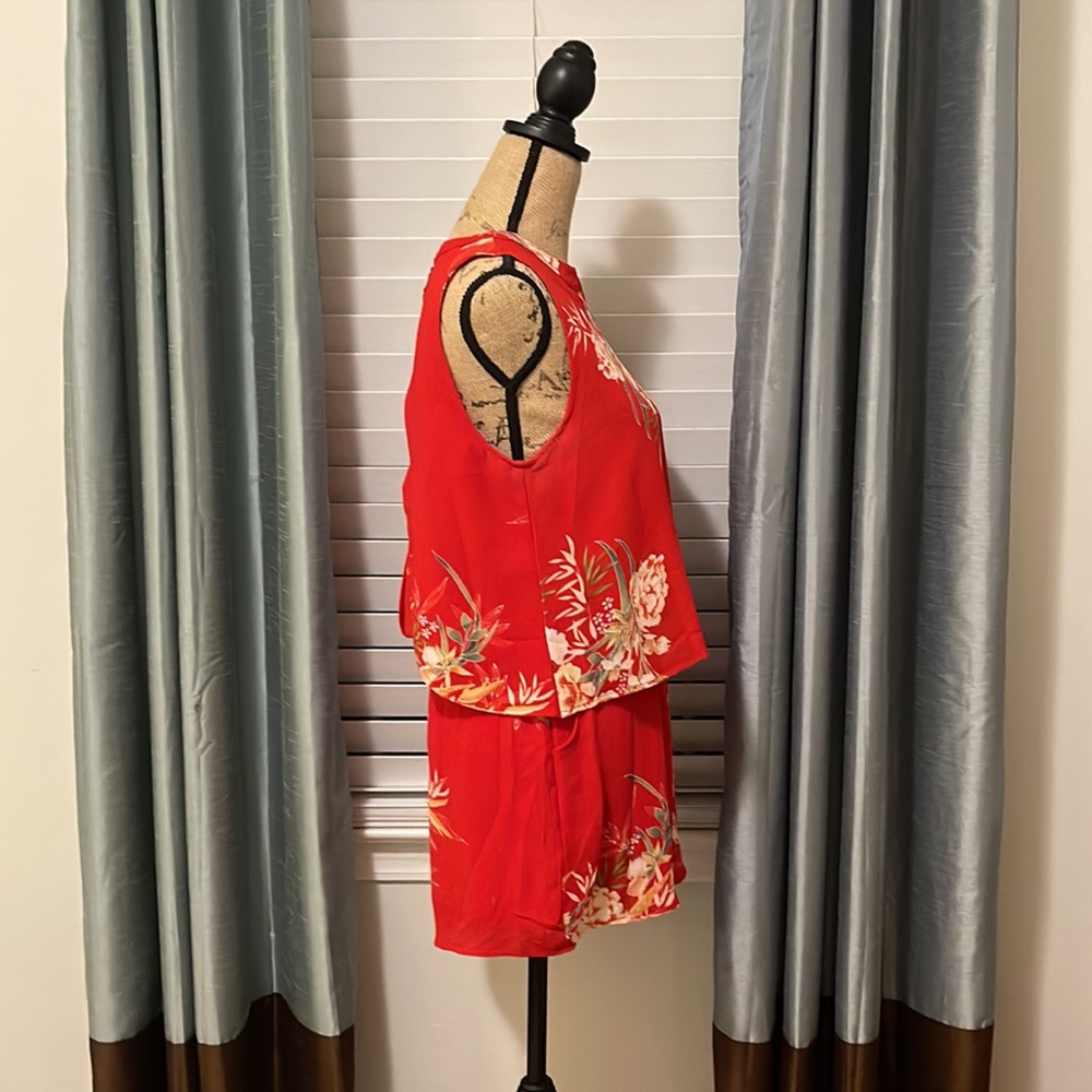 Umgee Red Floral Romper - Picture 4 of 4